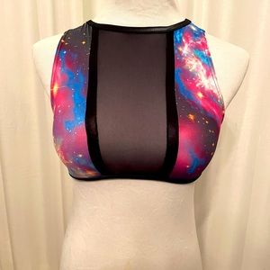 RARE blackmilk Galaxy supernova mesh crop top